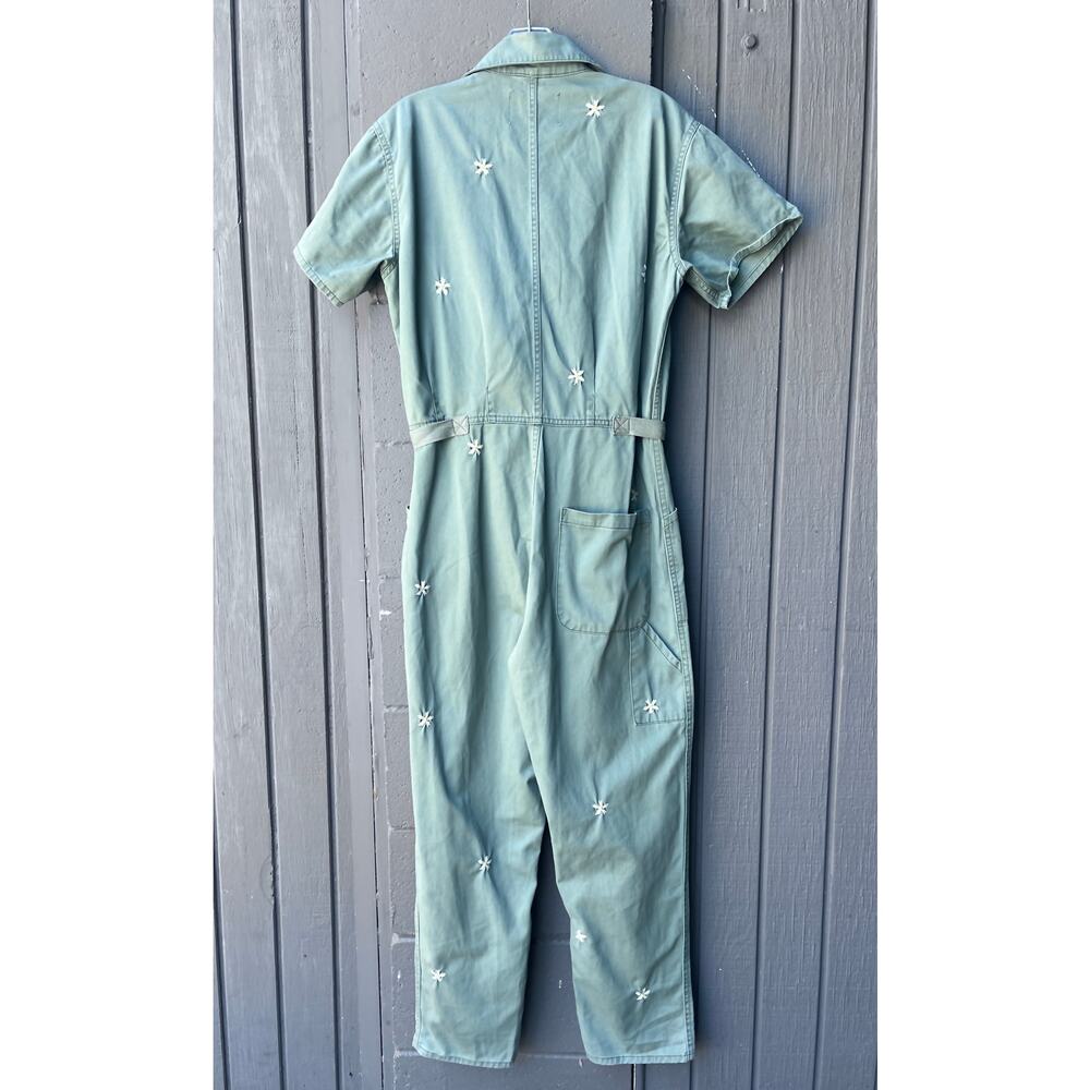 Pistola Grover Daisy Embroidered Utility Jumpsuit Green Small - Picture 6 of 8